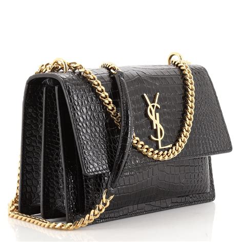 ysl croc embossed bag sunset|saint laurent YSL crossbody bag.